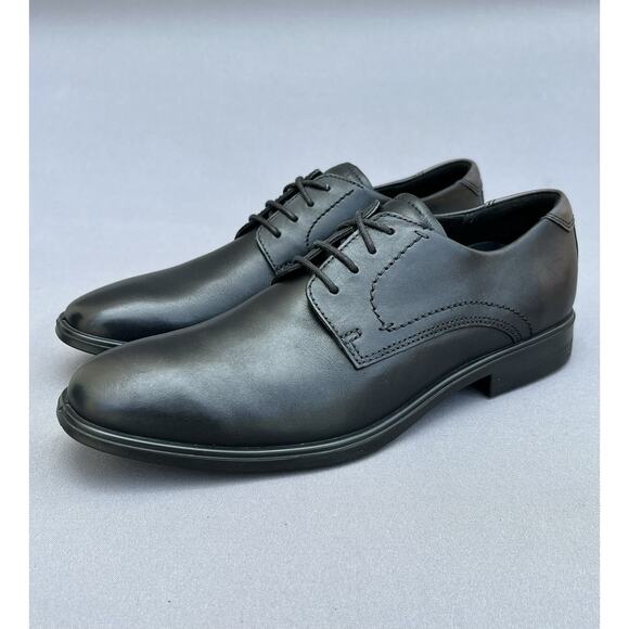 ECCO Melbourne Derby Dress Leather Shoes Black Men\'s 8-8.5 US Size NEW main image 11
